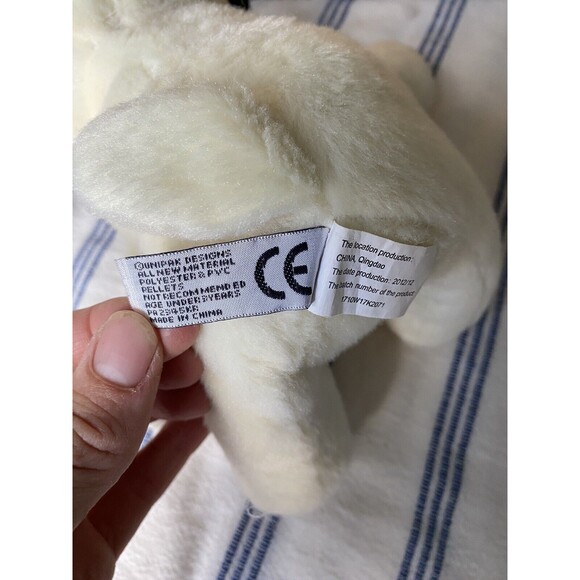 Unipak Design PUG Puppy Dog, Cream Black, Plush Stuffed Animal, 8” - Picture 5 of 7